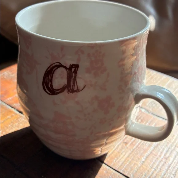 Anthropologie Pink Monogrammed Mug - Picture 4 of 4